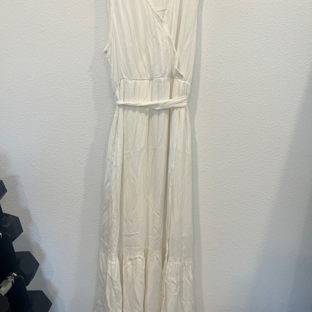 Knox Rose Womens Dress White Sleeveless Tie Waist Size M Bridal Bachelorette
